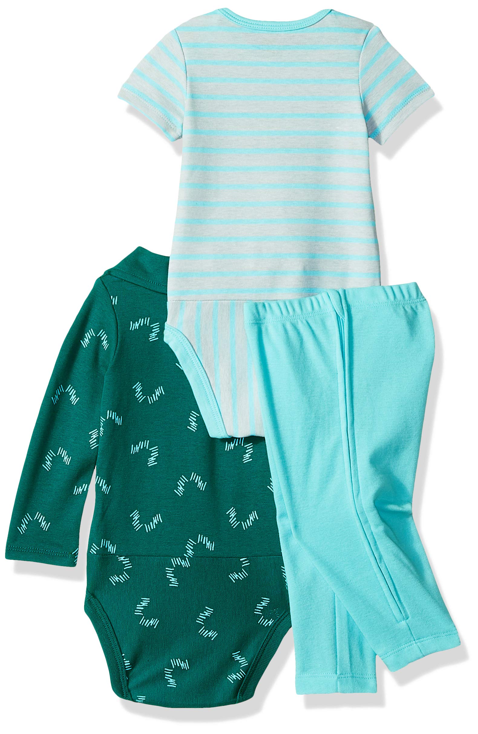 Hanes Conjunto de pantalón unisex con cremallera para bebé con polo de manga corta y larga