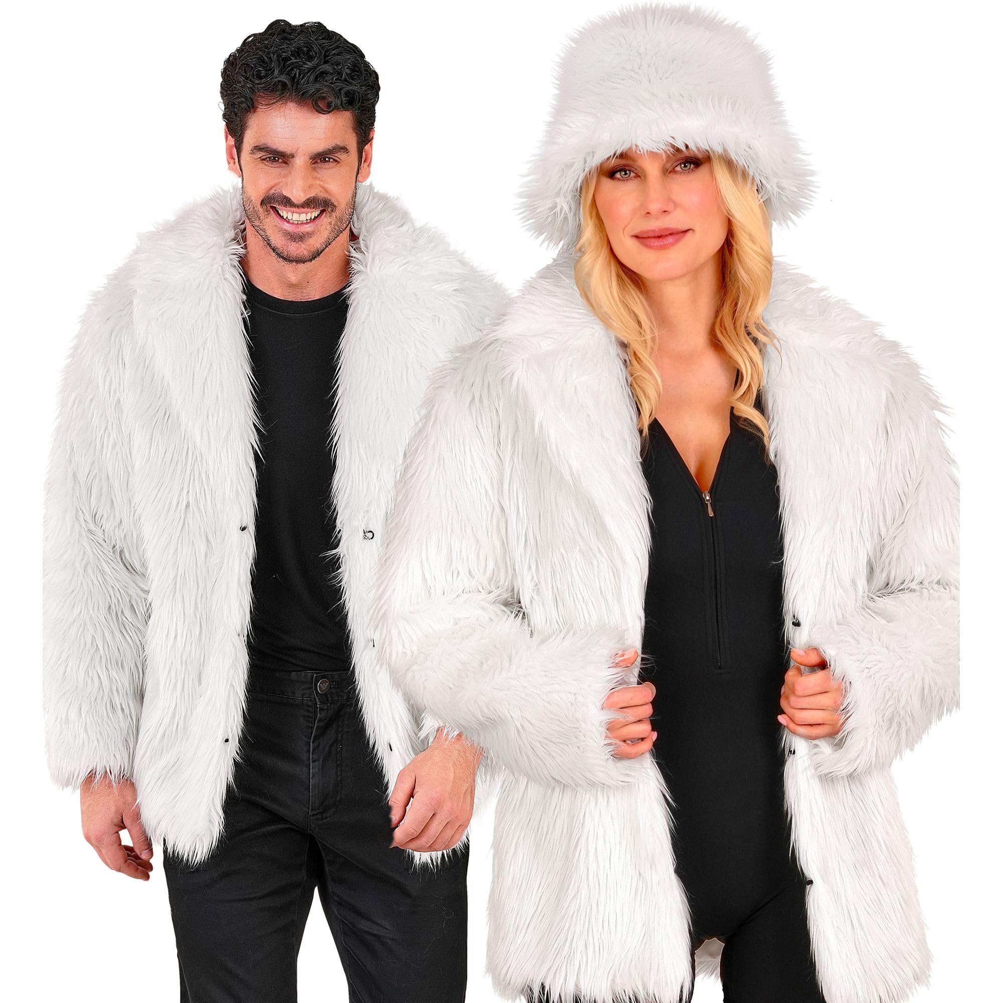 W WIDMANN MILANO Party Fashion - Faux Fur Jacket for Men and Women, Plush Jacket, Costume, Party Outfit for Carnival & Festival
