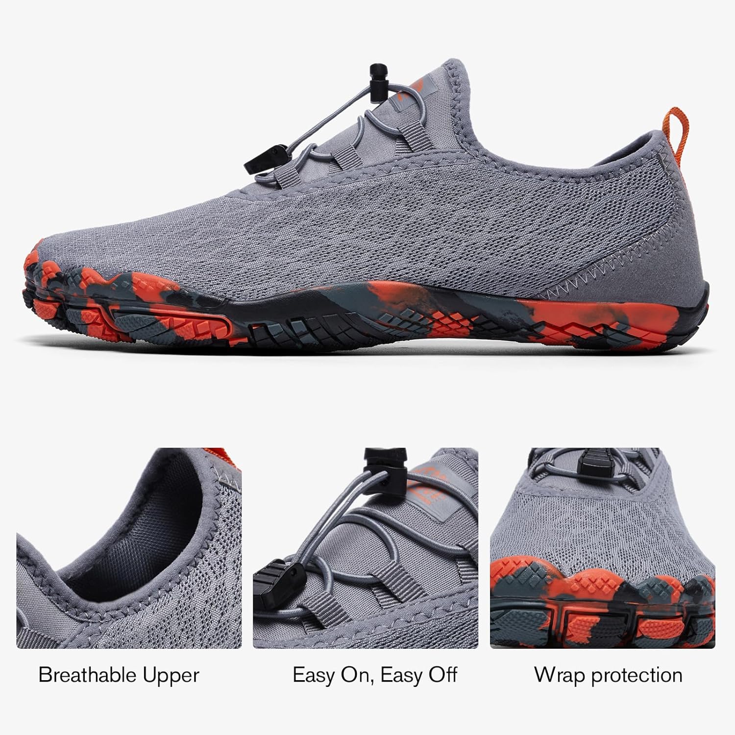 ALEADER Barefoot Water Shoes Men Non Slip Swim Beach Shoes for Hiking Walking River