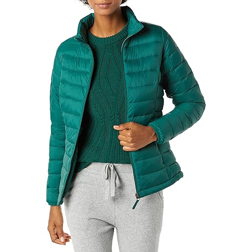 Amazon Essentials womens Lightweight Long-Sleeve Water-Resistant Packable Puffer Jacket (Available in Plus Size)