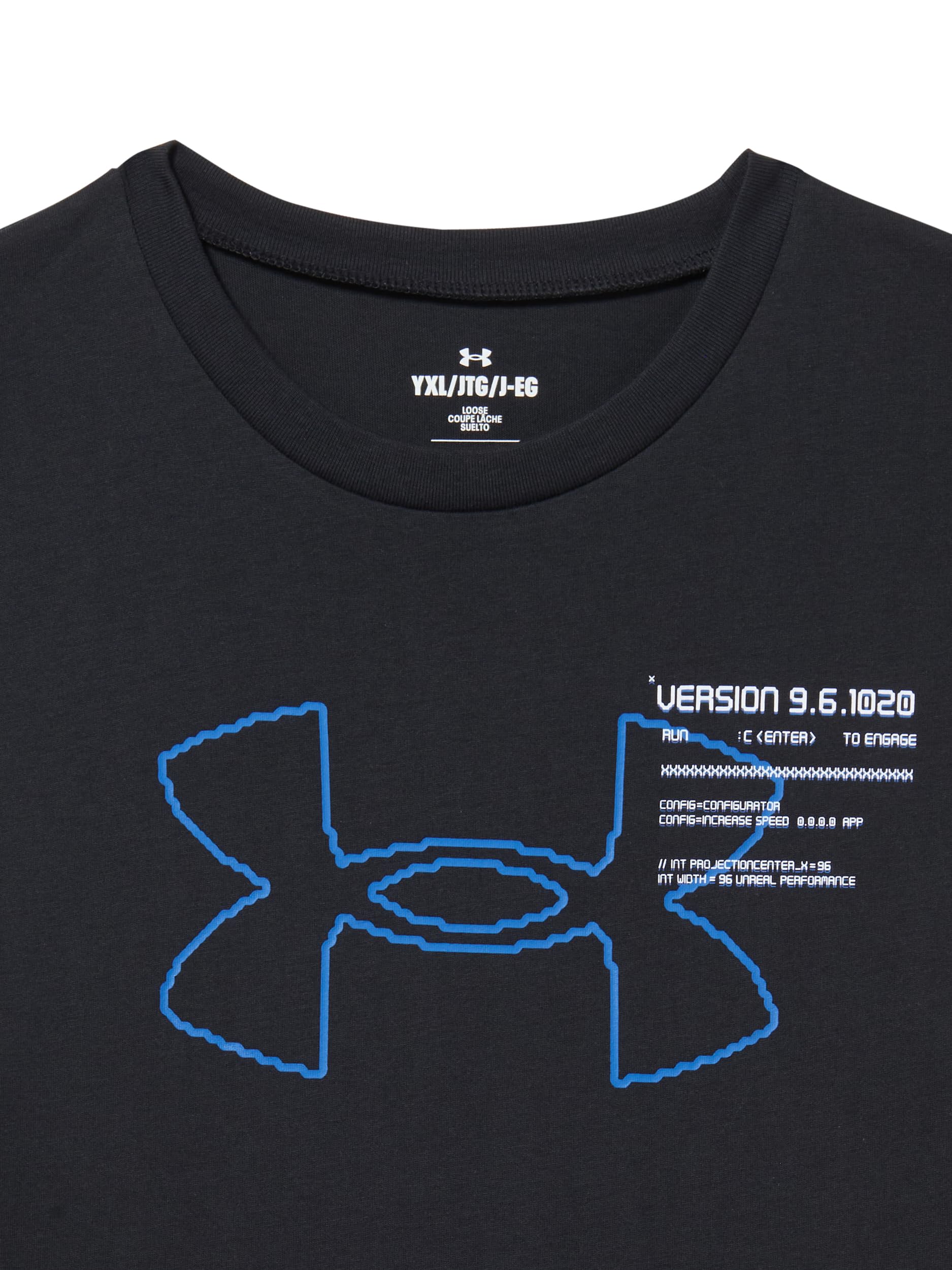 Under Armour 1388678-1-YXL UA B Glitch BL LS Black YXL