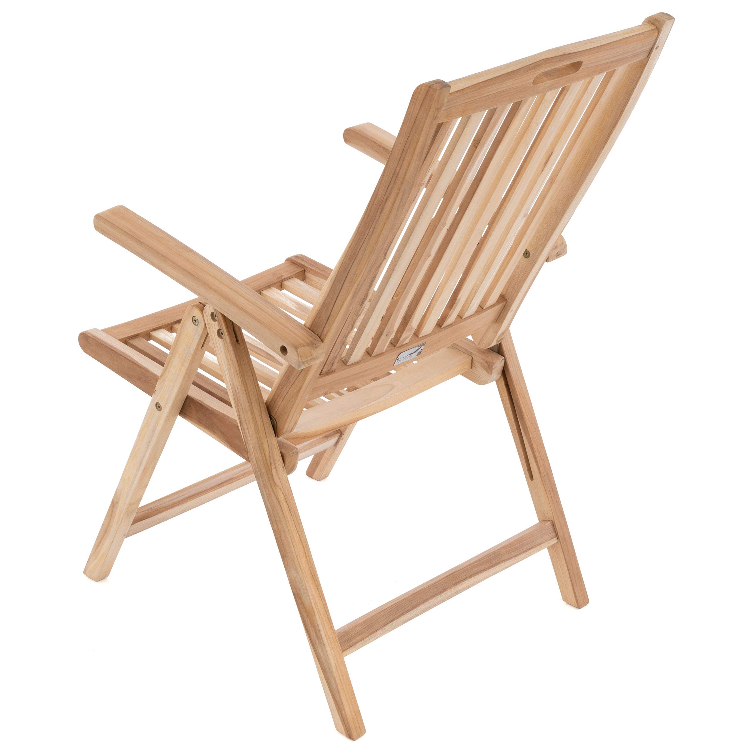 Divero Klappstuhl Granada aus Teak-Holz, unbehandelt – Farbe: Natur-Braun | massiv und wetterfest