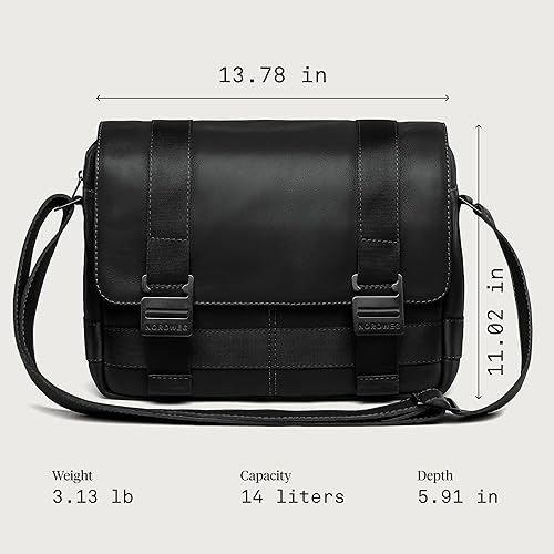 Miniatura 4 de Nordweg Dolomites NW105 - Maletín de cuero premium con funda para laptop de 13 pulgadas y compartimentos para trabajo y estudio