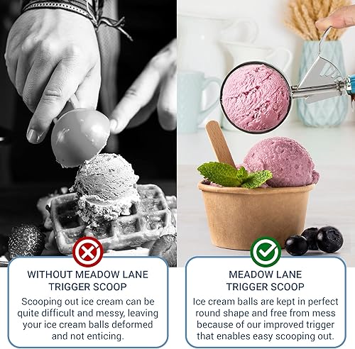 Miniatura 5 de Cuchara de gatillo, tamaño #24 (2 pulgadas de diámetro), capacidad de 2.7 cucharadas, acero inoxidable, control de porciones, cuchara de masa de