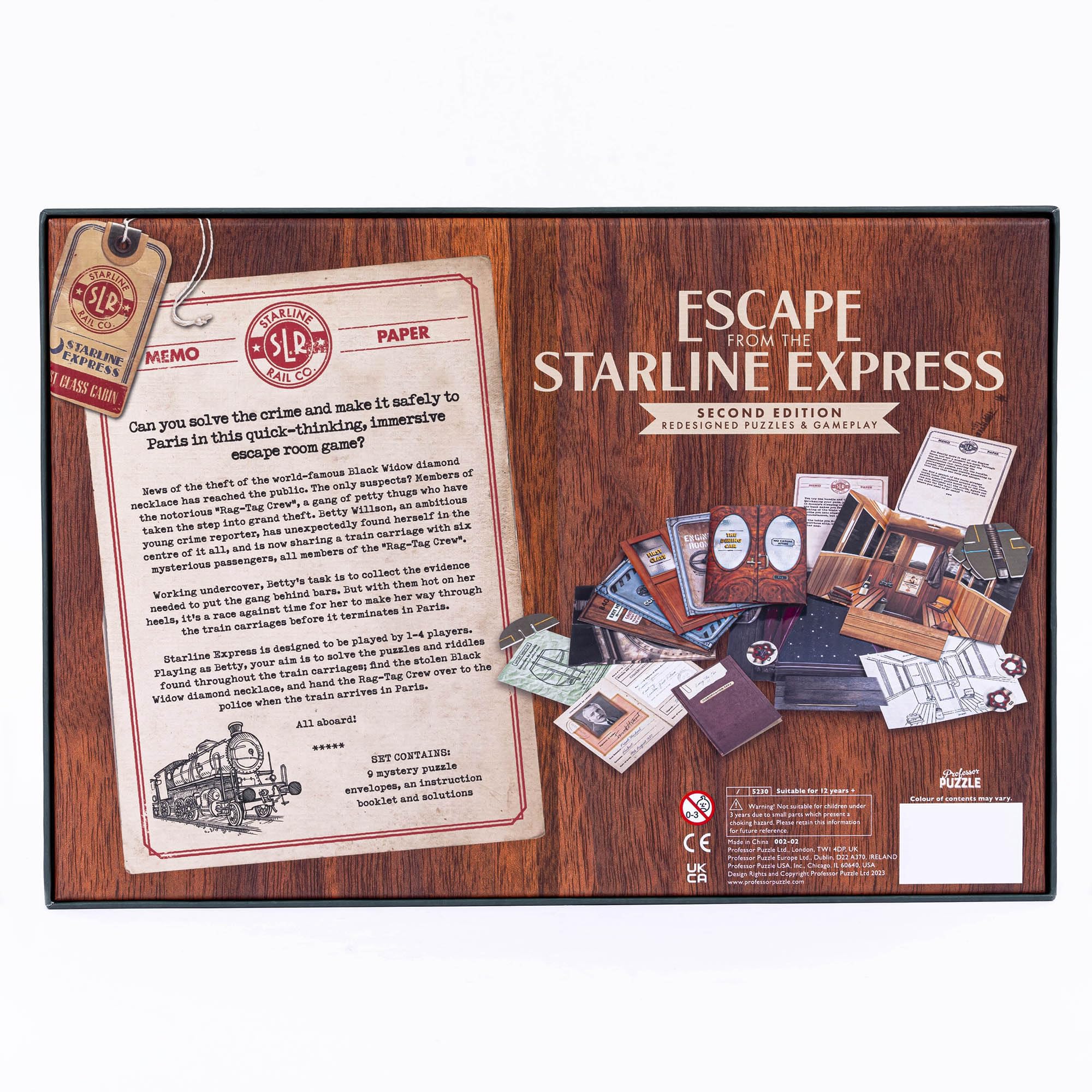 Puzzle pour enseignant : Escape from The Starline Express : 2ème édition – Escape Room Mystère du vol de train – À partir de 12 ans – Plus de 2 joueurs – 90 minutes