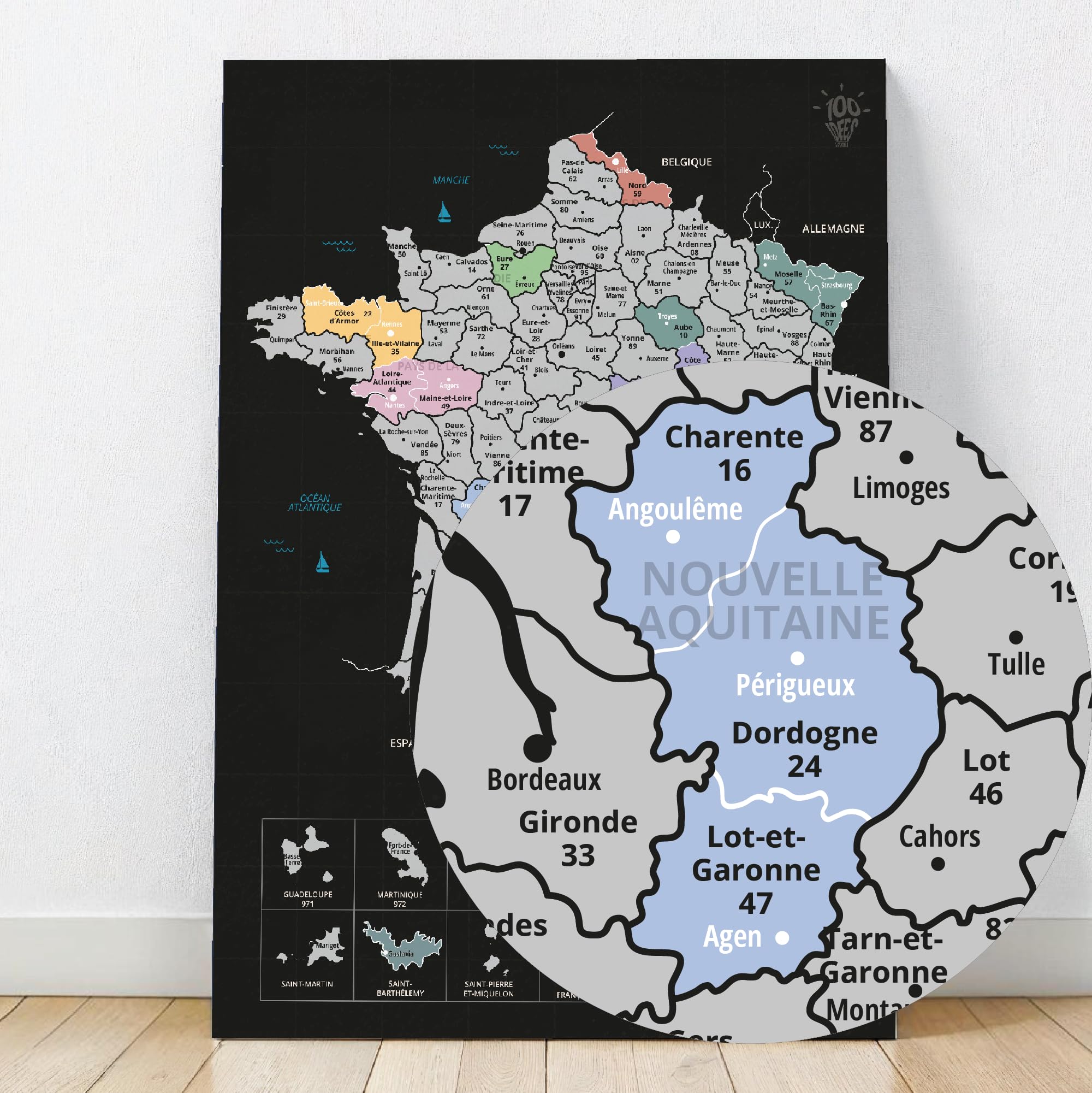 Carte de France - Affiche à gratter