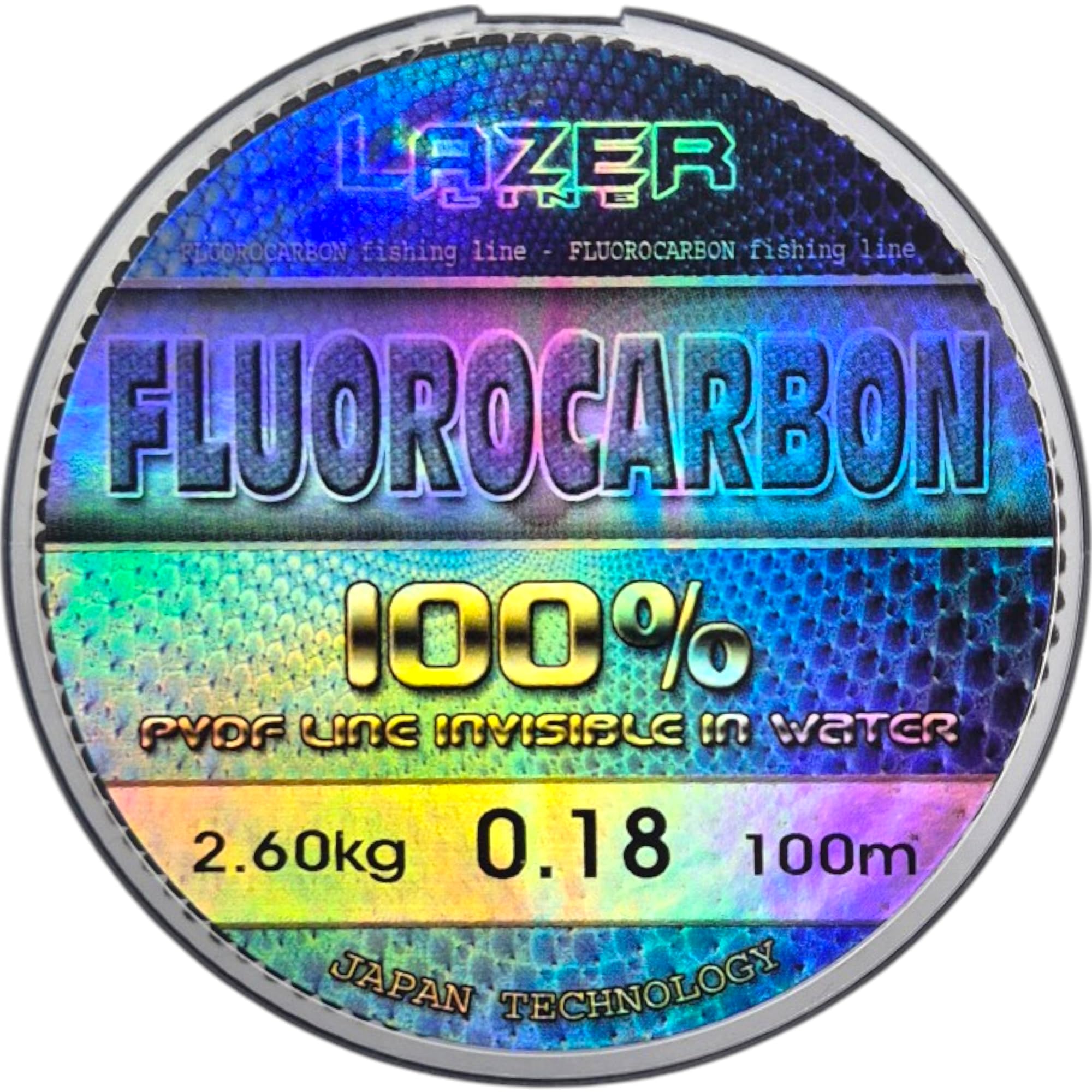 Fluorocarbon Angelschnur 100m Dia 0,18mm Test 2,6kg - Unsichtbare  Vorfachschnur Fr Hecht, Zander, Barsch & Forelle