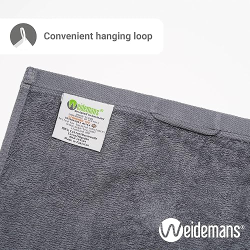 Miniatura 4 de Weidemans Juego Premium de Toallas de 4 Toallas de Mano de 18" x 30" Color Gris Oscuro 100% Algodón4 Toallas de Mano Ultra Suaves y Altamente