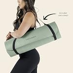 Tapis de yoga Retrospec Solana 1/2" épais avec sangle en nylon pour hommes et femmes - Tapis d'exercice antidérapant pour yoga, Pilates, étirements, sol et entraînements de fitness
