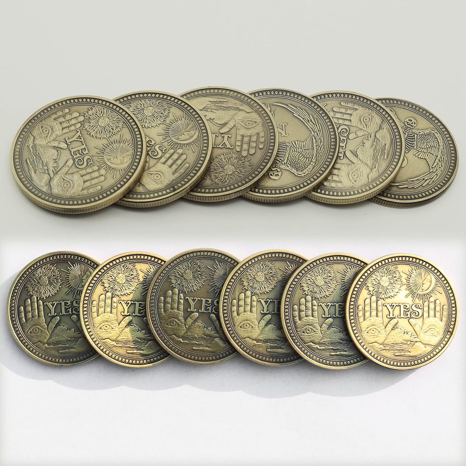 20/Pack Yes No Challenge Coin Bulk Decision Maker Divination Collector's Medallion Souvenir Divination Flip Coin Lucky Metal Coins Party Game Supplies
