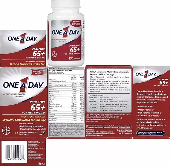One A Day Proactive 65+ Multivitamins, 150 Count (3 Pack)