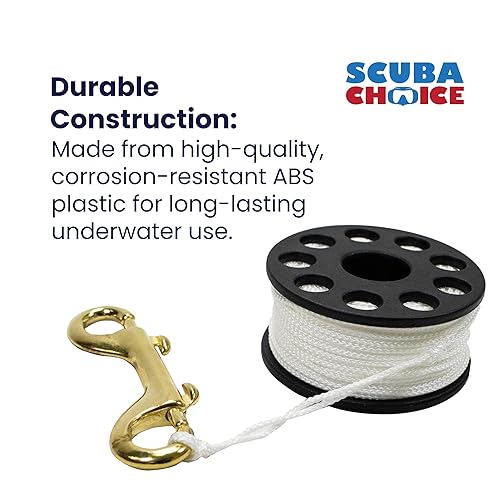 Miniatura 6 de Scuba Choice Buceo Compact Bobina de dedo, 100 ', línea blanca