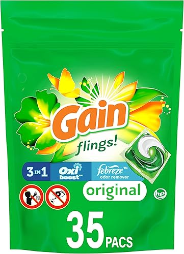 Miniatura 4 de Gain Flings - Cápsulas de jabón detergente para lavandería alta eficiencia EL aroma original 81 unidades