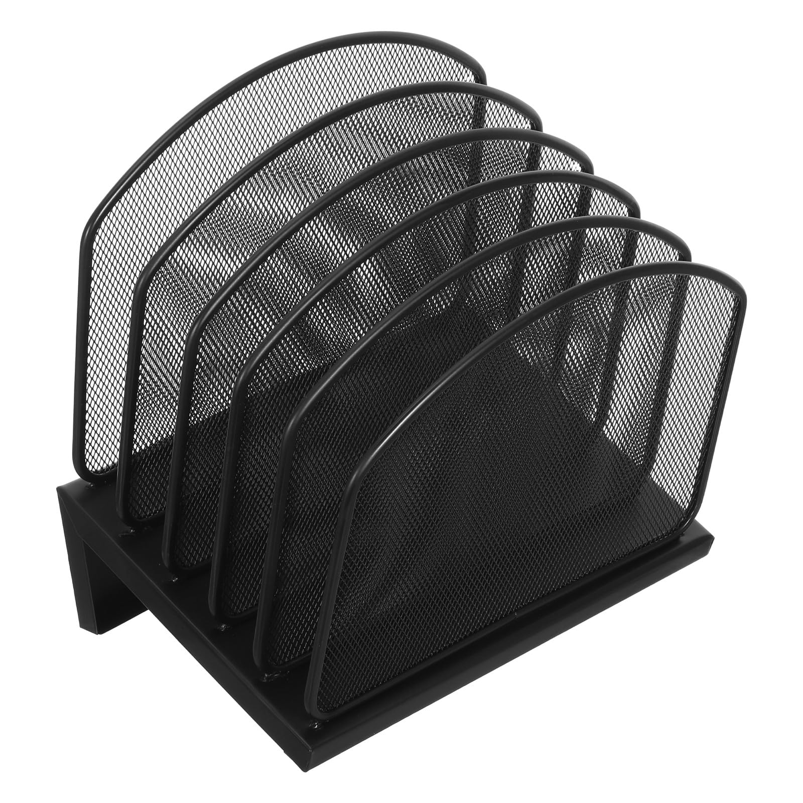ABOOFAN Organizador y Diseño Moderno Múltiples Compartimentos Soporte Fuerte de Escritorio Vertical de Hierro Negro para Oficina o Área de