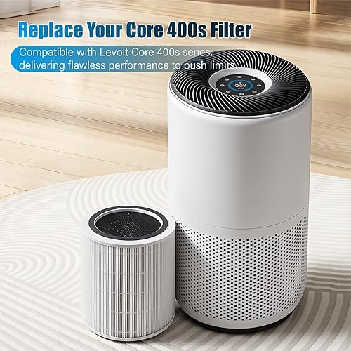 Miniatura 2 de Filtro de repuesto para purificadores de aire Core 400S compatible con filtro de purificador de aire LEVOIT Core 400S, purificador de aire 3 en 1
