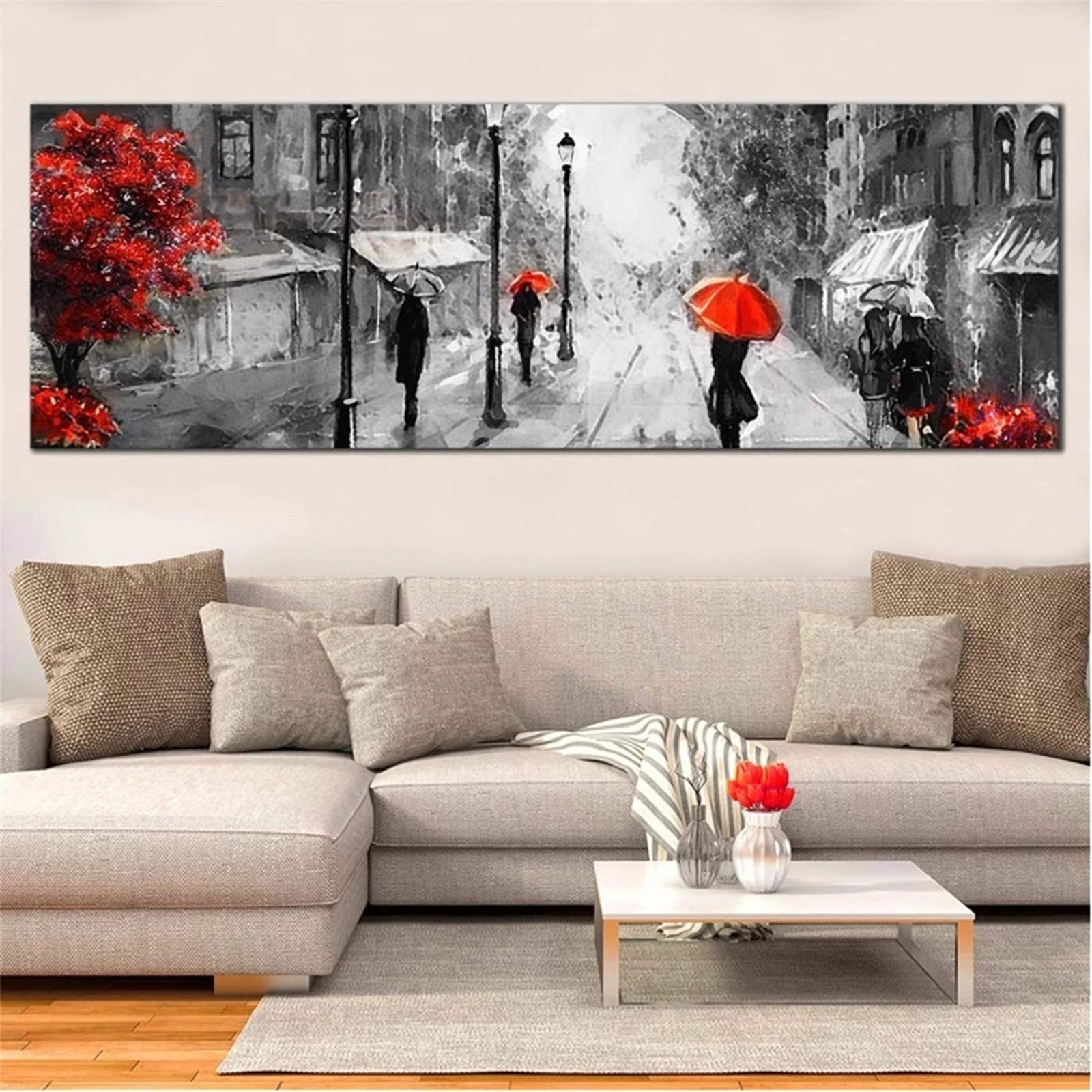 Point de croix toile art grand format diamant peinture complète kit arbre rouge