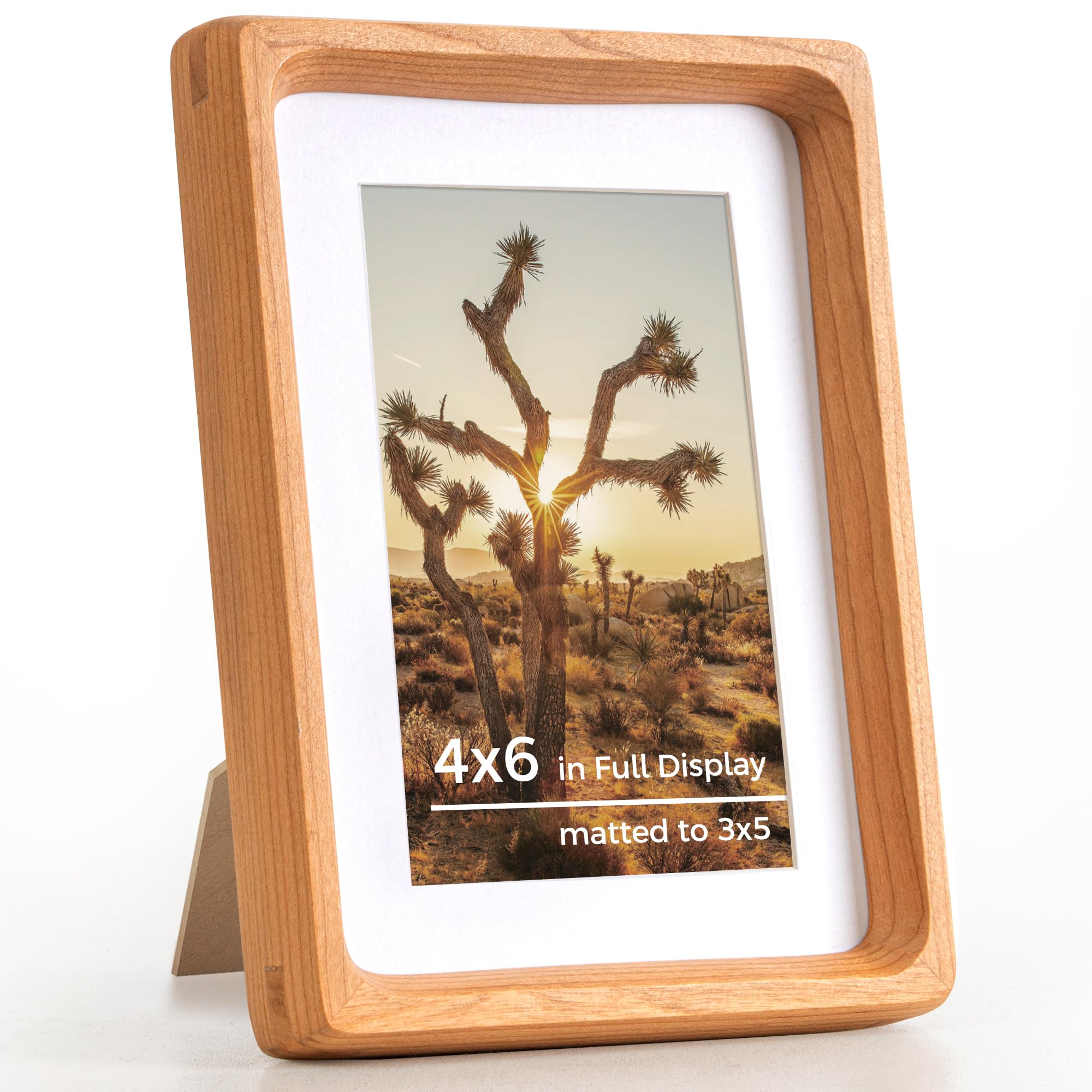 Cadre photo bois de cerisier 10,2 x 15,2 cm avec passe-partout et verre