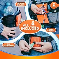 Vista 6 de SparklyPets Correa Doble Elástica de Cintura para 2 Perros con Soporte Trasero – Correa Doble para Perros para Razas Medianas/Grandes – Riñonera Azul