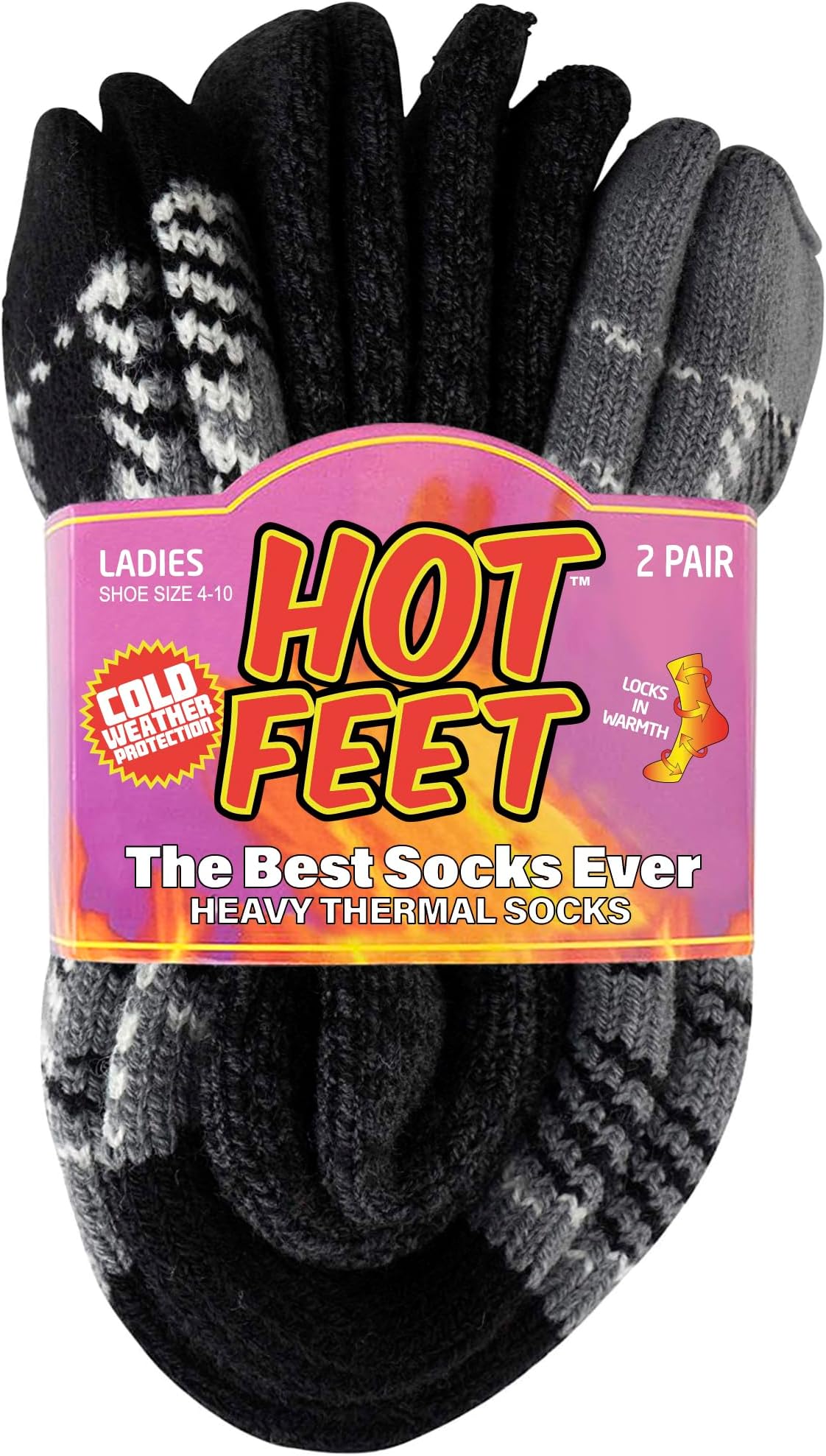 HOT FEET Cozy, Heated Thermal Socks for Women, Cute, Fuzzy, Women's Crew Socks | USA Women's Shoe