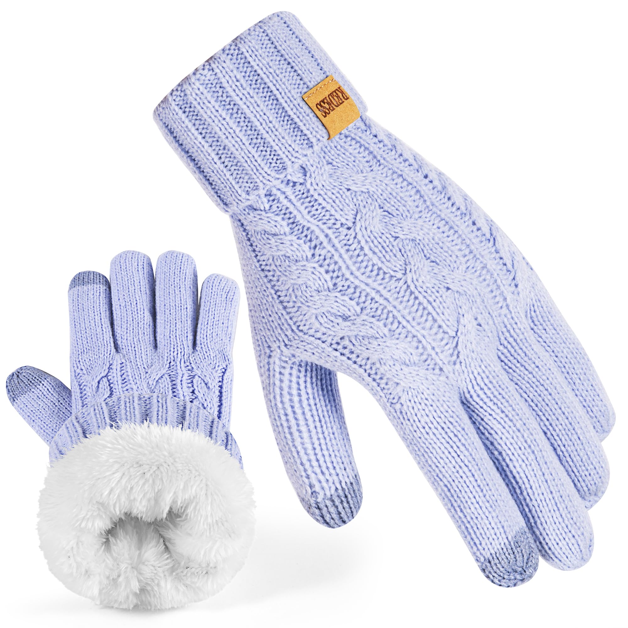 redess winter gloves for women thermal warm knit fleece lined touchscreen texting gloves for cold weather
