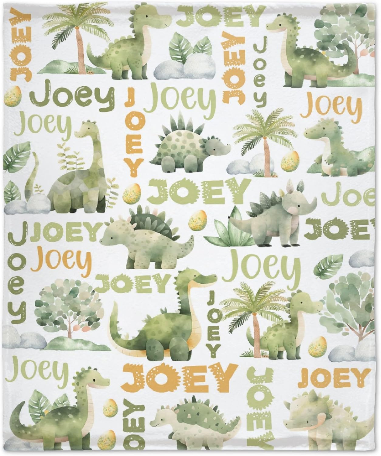Personalized Dinosaur Blanket for Boys Girls, Personalized Baby Name Blanket Dinosaurs Gift Dinosaur Baby Blanket Dinosaur Baby Stuff Personalized Baby Chirstmas Gifts 60"x50" for Teens