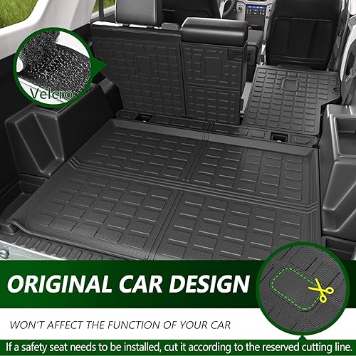 Miniatura 2 de Tapete de carga de 5 asientos compatible con Toyota 4Runner 2010-2024 sin bandeja deslizante para respaldo, alfombrilla de maletero de TPE para