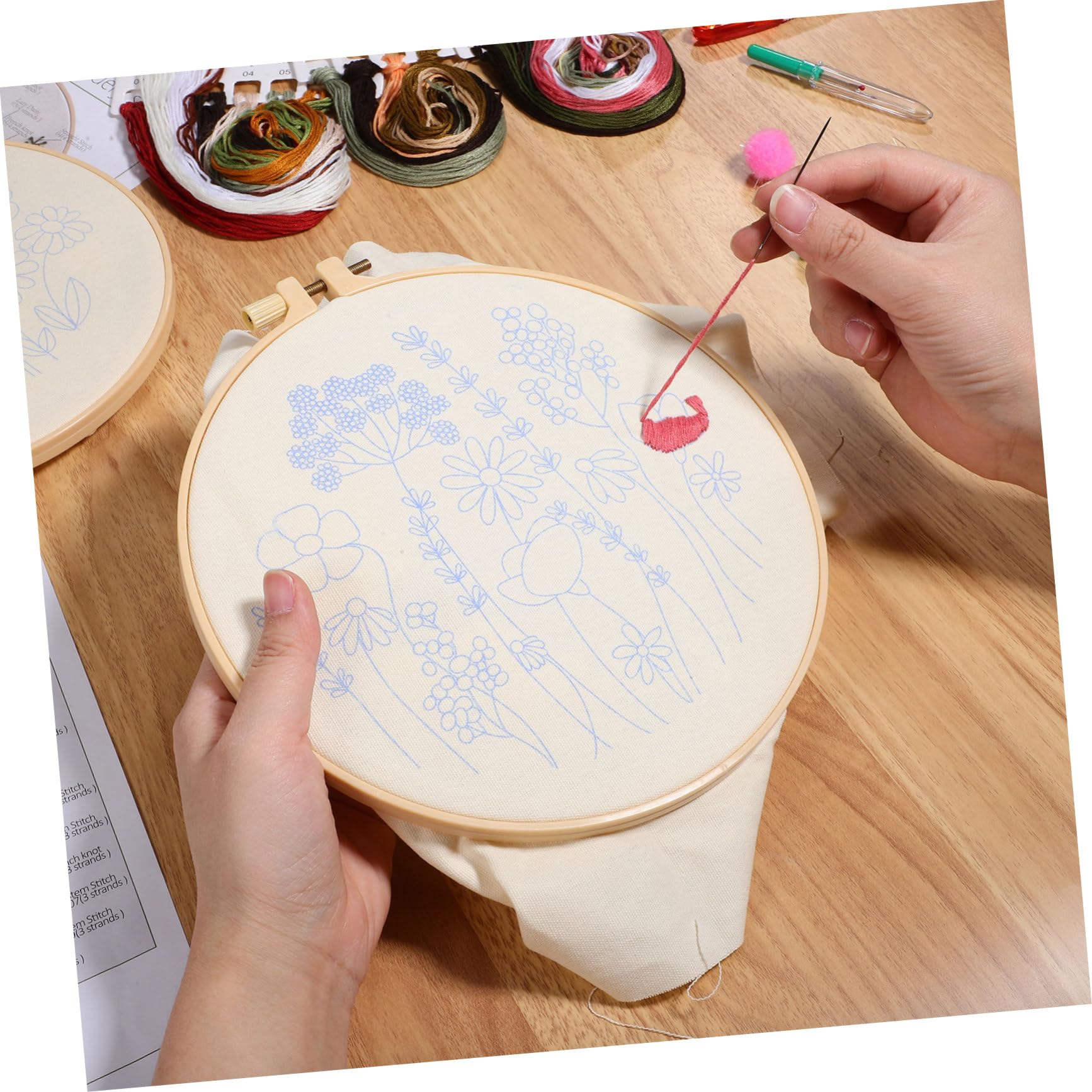 DOITOOL Kit De Bordado Fácil Herramientas De Bordado Para Principiantes y Adultos Kits De Punto De Cruz