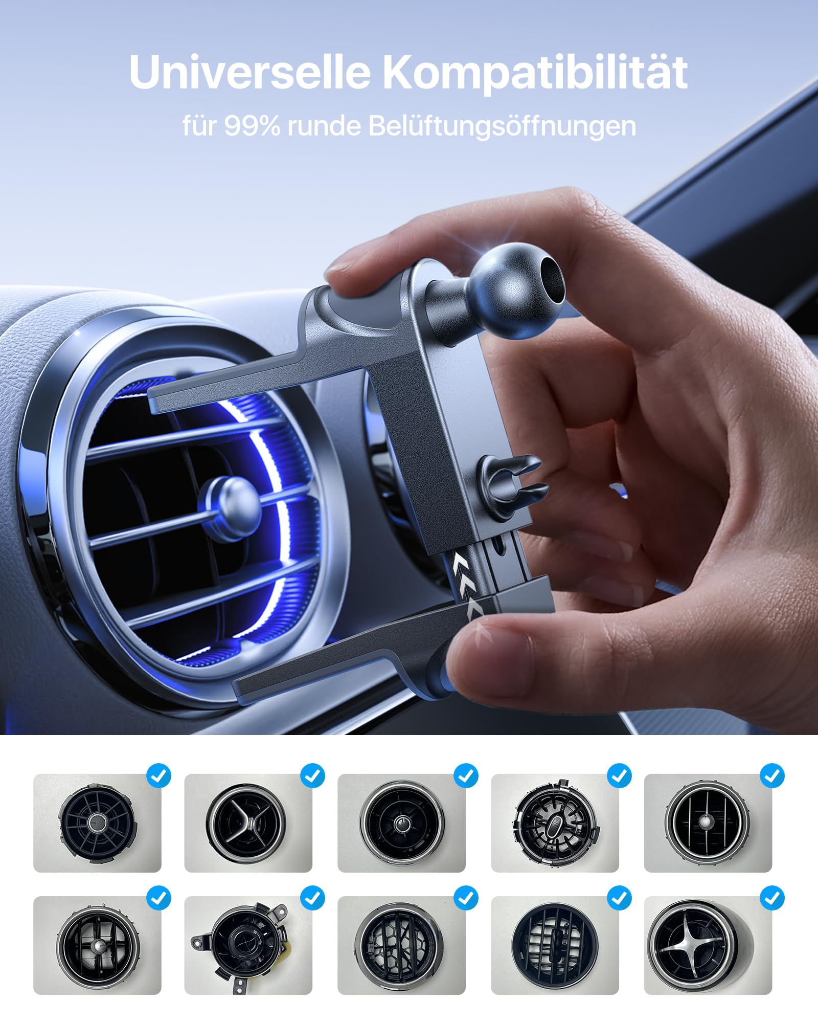 andobil Handyhalterung Auto für MagSafe Autohalterung Runde lüftung[20xN56 Stärkste Magnete]Magnet KFZ Handy Halterung für Mercede Benz A/B/C/E/S-Klasse/Sprinter/W206/ Audi zubehör für iPhone Samsung