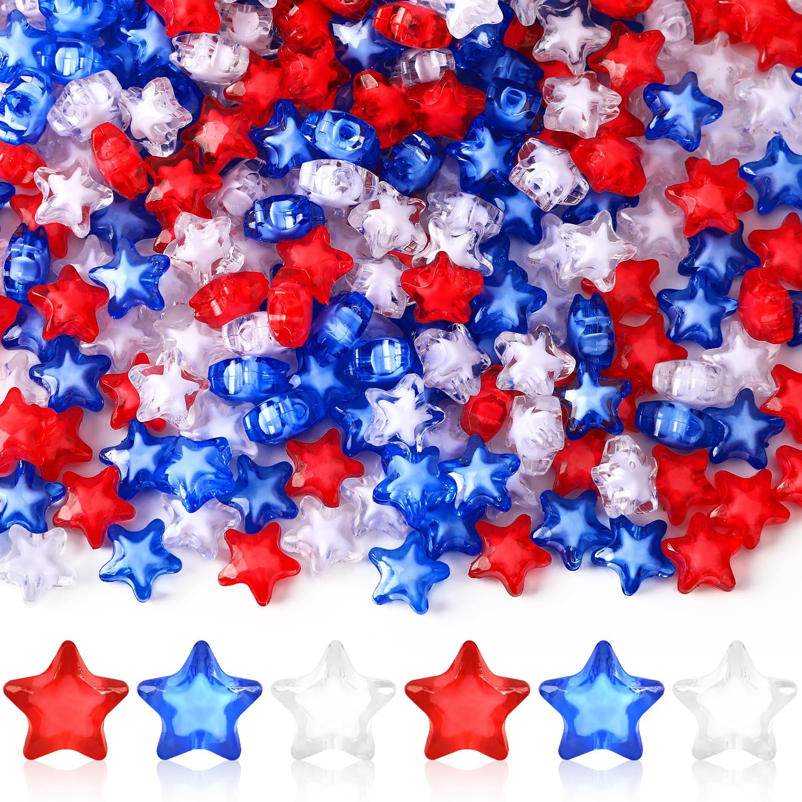 Perles poney pour fabrication de bijoux colliers bracelets et loisirs créatifs patriotiques