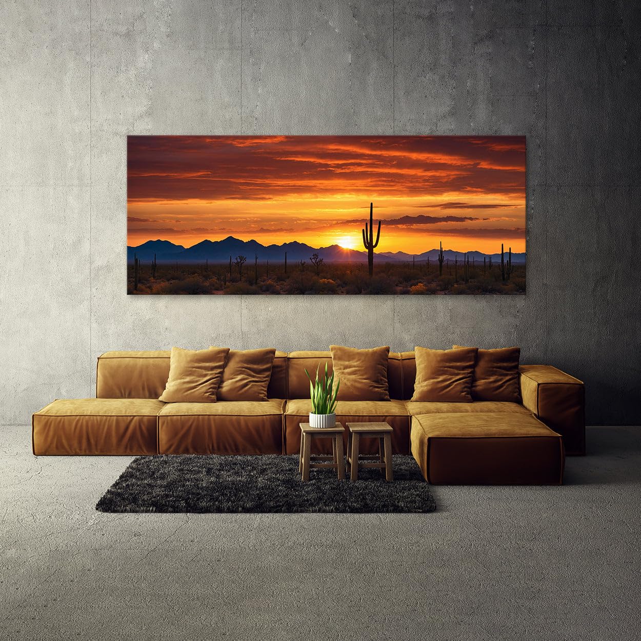 Amazon.com: Sense Canvas Arizona Desert Sunset 83 Canvas Art