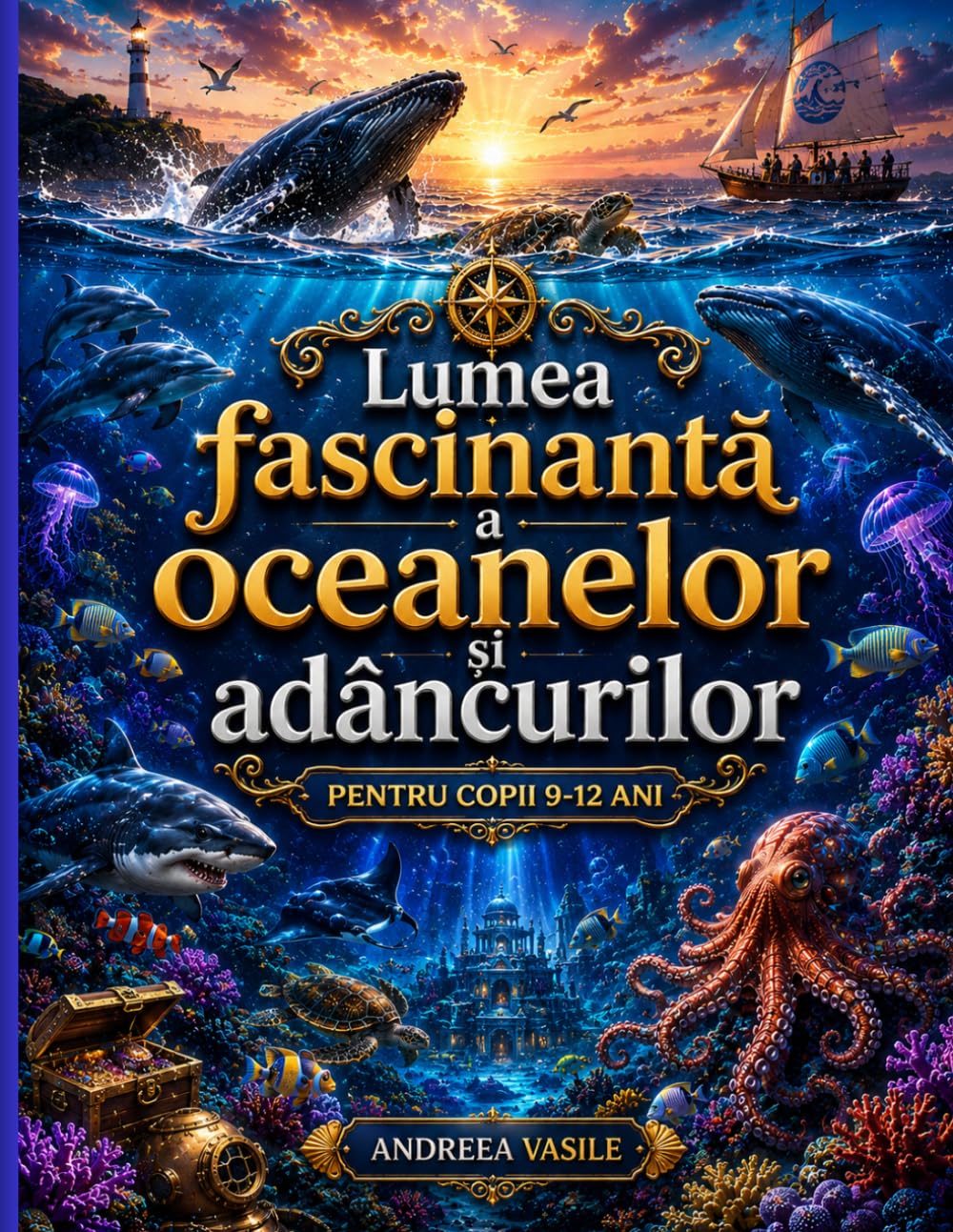 Lumea Fascinantă a Oceanelor și Adâncurilor: Ghid educativ ilustrat despre viețuitoarele marine, coralii, abisurile oceanice și misterele lumii subacvatice pentru copii de 9 până la 12 ani