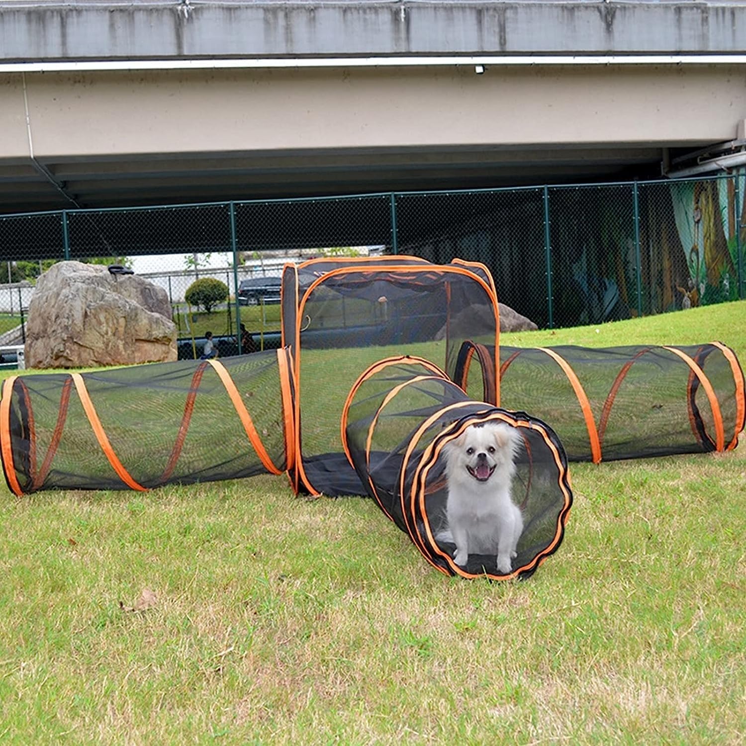 Túneles de juego grandes para gatos, conejos, hurones, corralito de juegos – Tienda de campaña portátil de malla desplegable para gatos al aire libre, casa de juegos para mascotas, diversión para tu