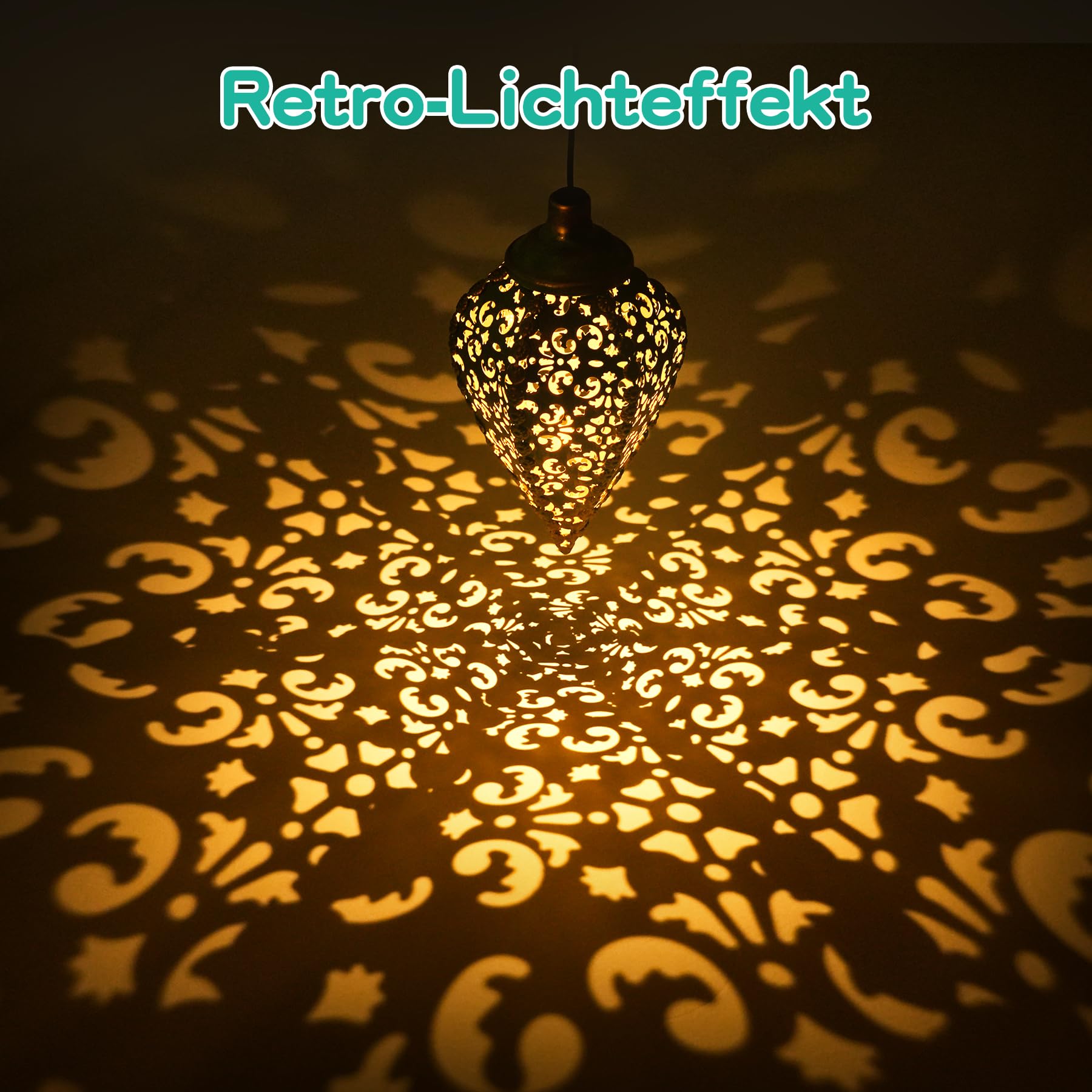 Görvitor 4 lámparas solares para exteriores colgantes, farolillos solares para exteriores IP65, resistentes a la intemperie, de metal, para exteriores, balcón, patio, patio, jardín, regalos de Navidad
