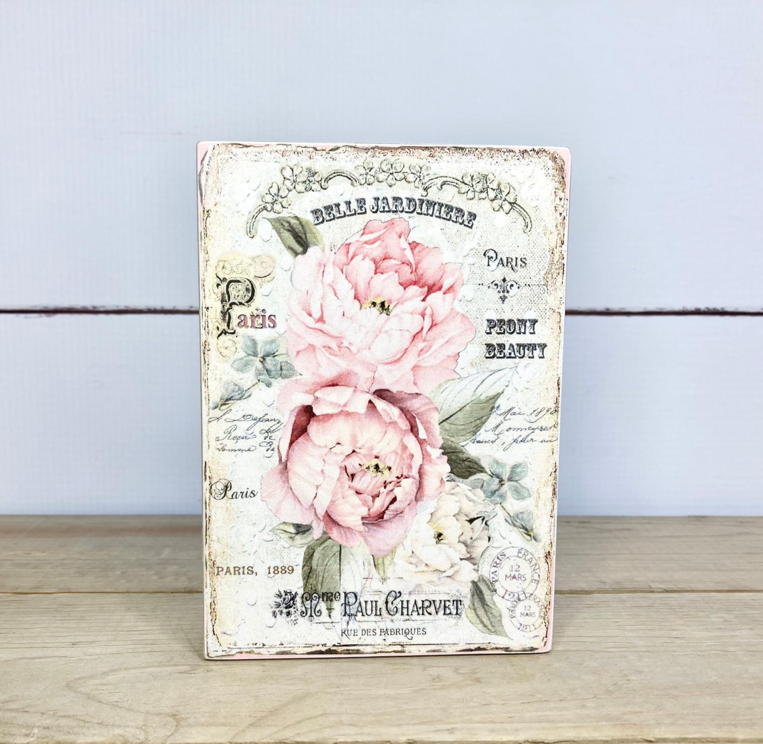 Nuboxx Yt_1 French Country Sign Metal Tin Sign Floral Wall Art Decoration Home Decor Celebration Vintage Courtyard Restaurant Store Sign Retro Garage Metal Tin Signs Art Wall Decor 8X12 Inch