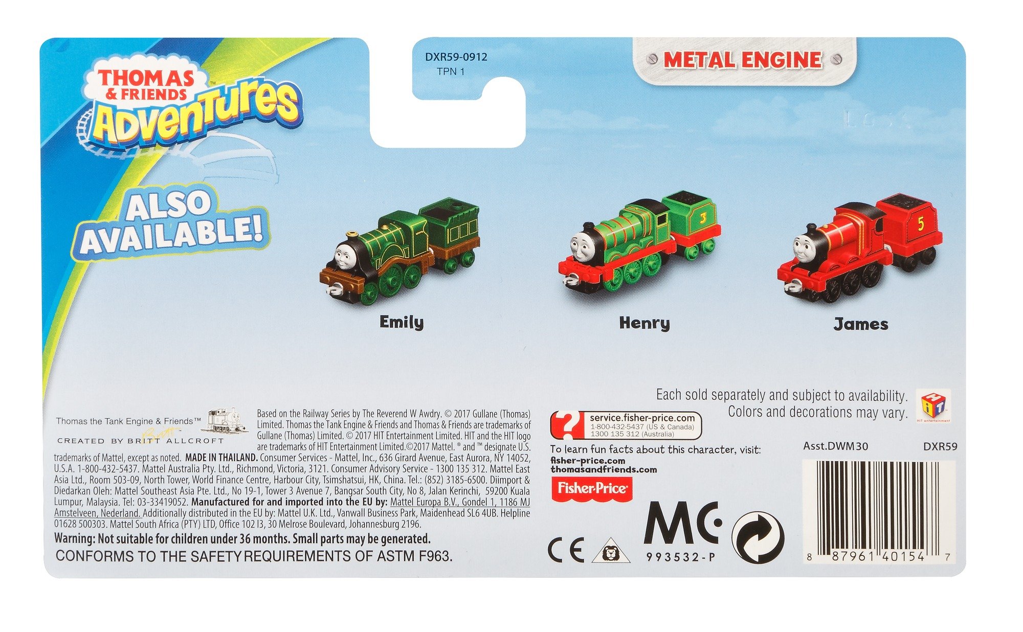 Thomas & Friends DXR59 Large Merlin the Invisible, Thomas the Tank ...