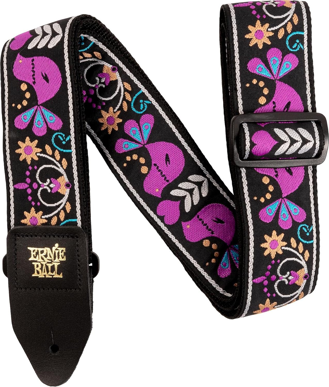 Ernie Ball Jacquard Guitar Strap, Purple Bird Lupin (P05331)
