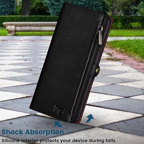 Miniatura 7 de SUANPOT Funda tipo cartera para iPhone 6 Plus6S Plus 5.5 con bloqueo RFID, 9 ranuras para tarjetas bolsillo funda para tarjetas de crédito, con