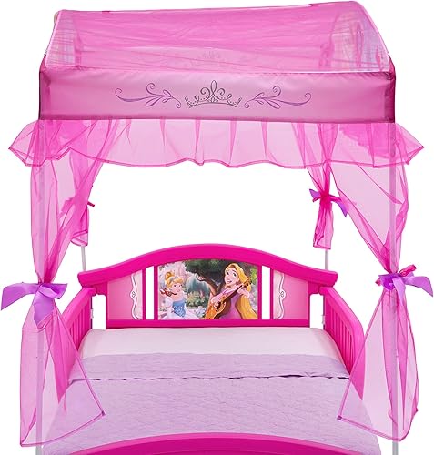 Miniatura 7 de Delta Children Cama de tienda de campaña para niños pequeños, Disney Mickey Mouse y Canopy cama para niños pequeños, princesa de Disney