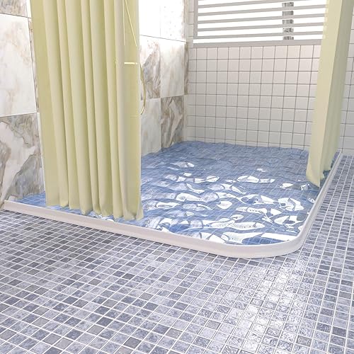Miniatura 6 de Umbral de ducha de 98 pulgadas, plegable, protector contra salpicaduras de agua para baño sin curvas, barrera de ducha, tapón de agua para