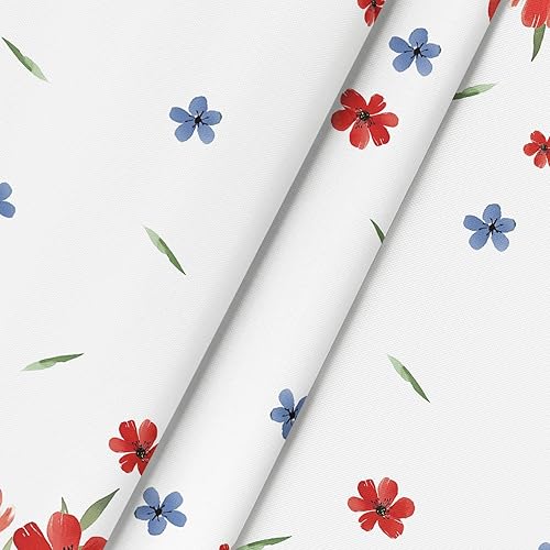 Miniatura 5 de Horaldaily Mantel del 4 de julio de 60 x 84 pulgadas, diseño patriótico de flores de amapola en acuarela, Día de la Independencia, Día de los