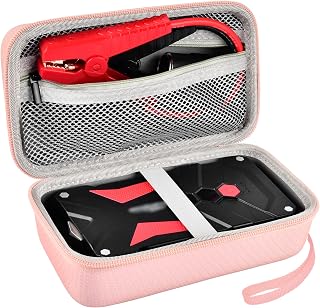 Case Compatible with BIUBLE/for BUTURE/for DBPOWER Car Battery Starter, Car Auto Jump Starters Power Pack Carrying Box, Portable Batteries Jumper Powers Bank Storage (Bag Only) (Pink)