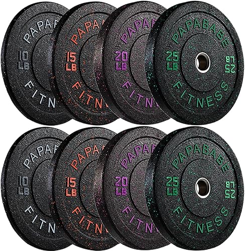 Miniatura 1 de Papababe Placas de peso, juego de placas de pesas de 2 pulgadas, placas de peso de goma protectoras para el suelo, placas de parachoques de 10 a 600