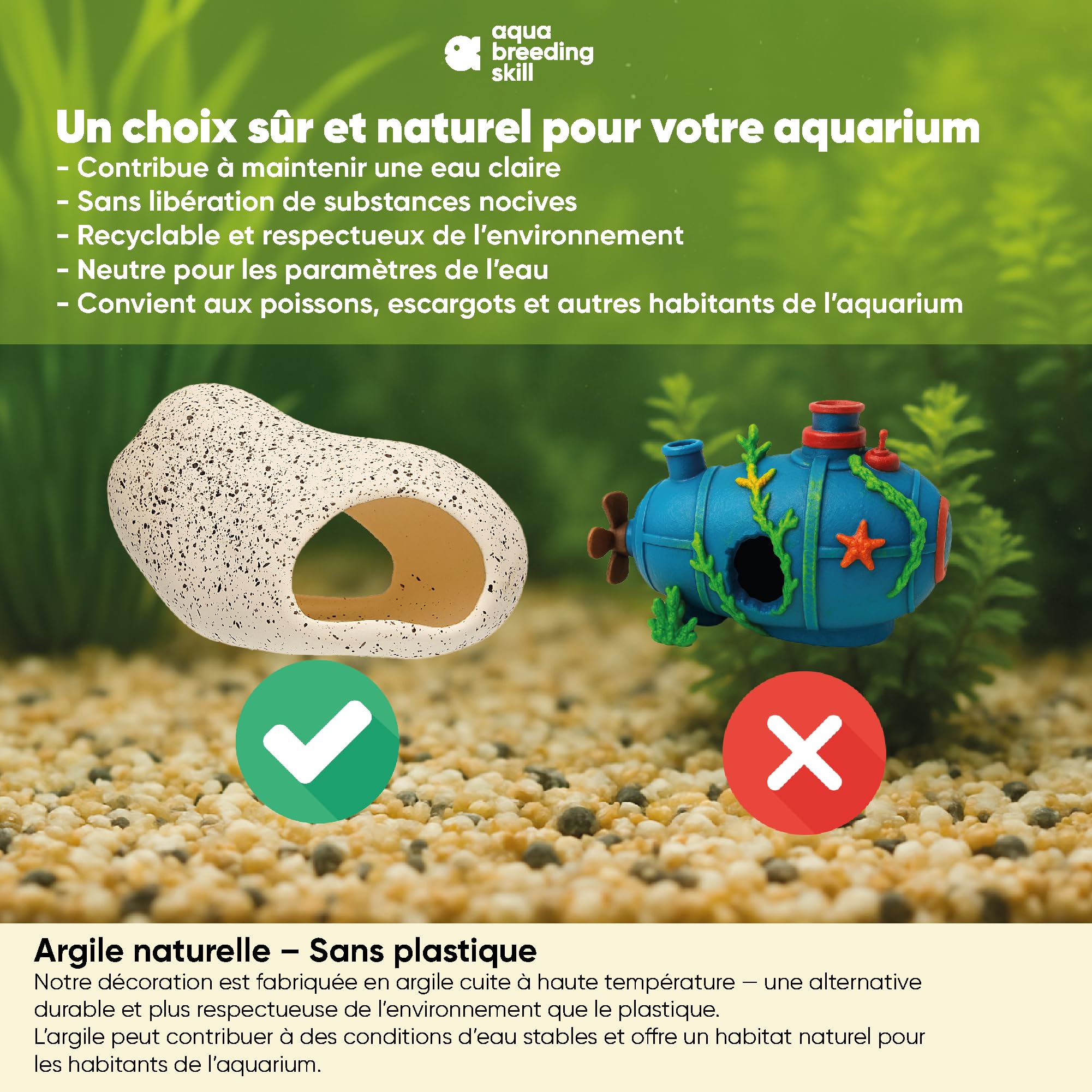 Décoration Aquarium Grotte en céramique, Accessoire Aquarium Pierre Betta, cachette Aquarium Poissons, abri Reproduction cichlidés, plecos, décor Aquatique (S)