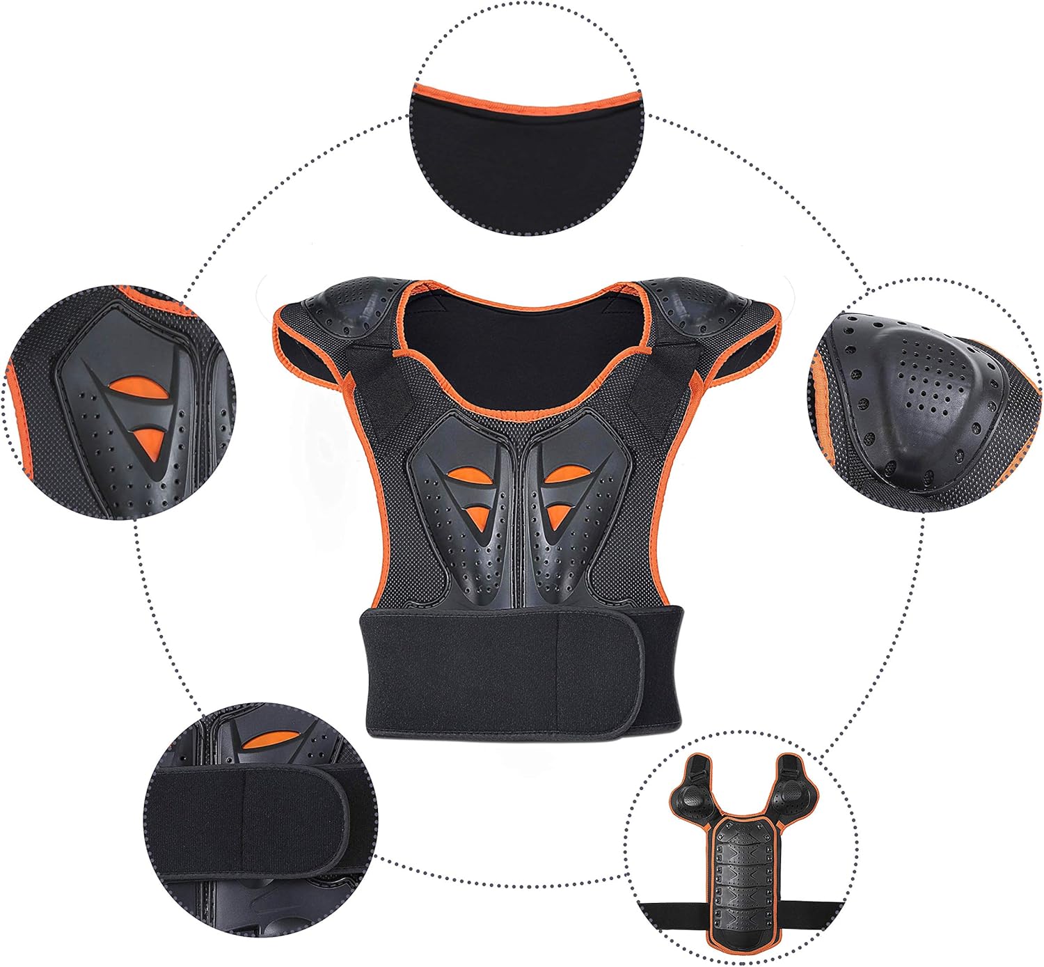 OHMOTOR Kid Body Armor Armour Jacket Children Chest Back Spine Protector Vest (Small) : Automotive