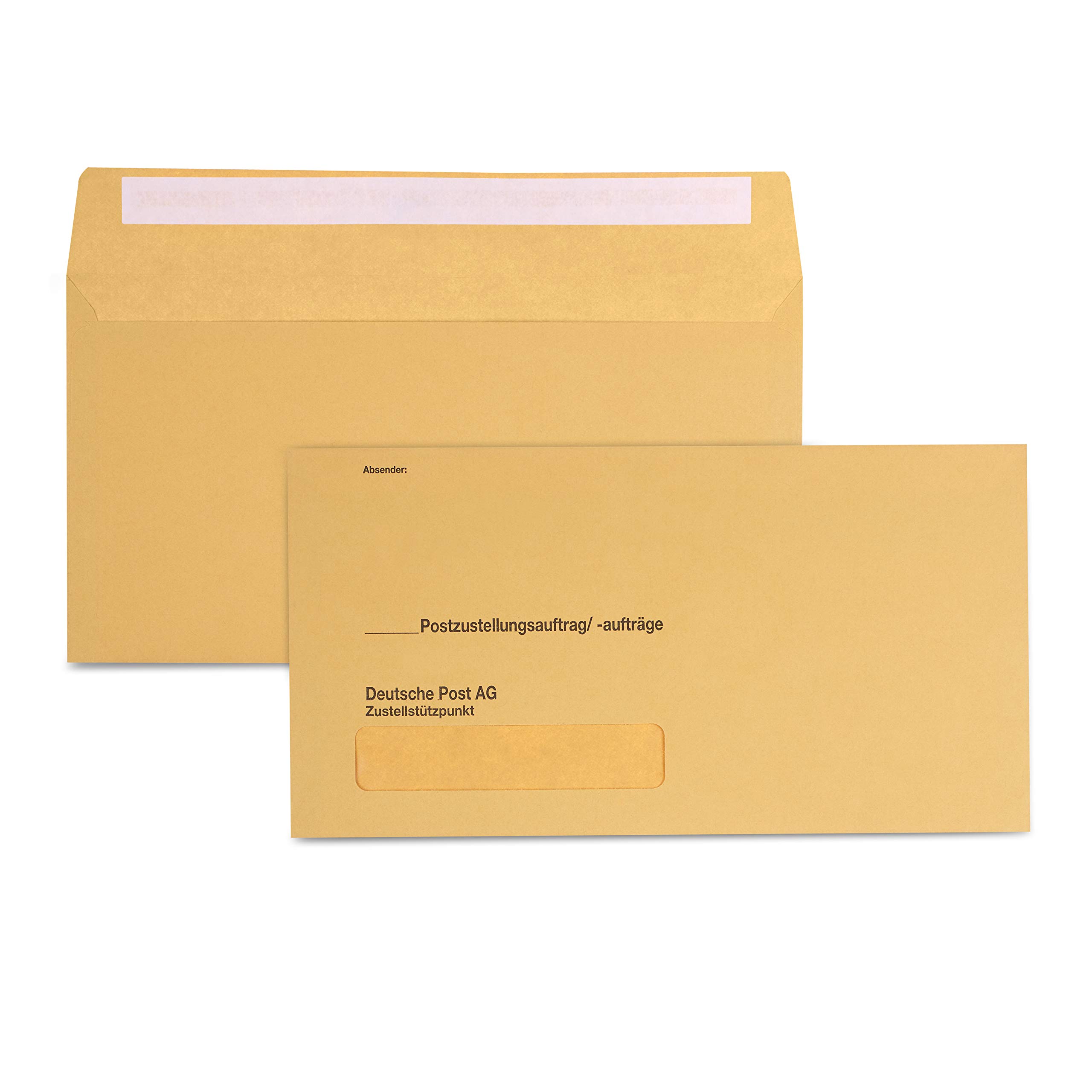 MASHPAPER äußere Postzustellungshüllen | gelb, mit Fenster | 125 x 235 mm