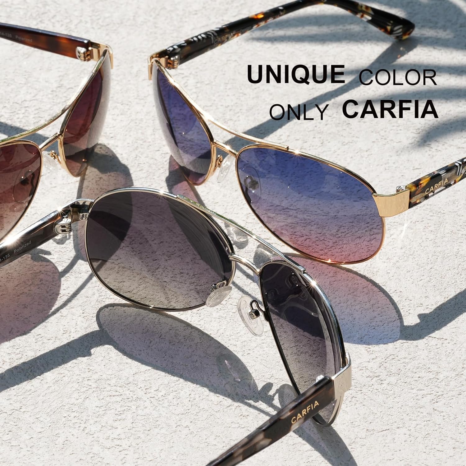 CARFIA Pilot Polarized Sunglasses for Men Women UV400 Vintage Retro Style Driving Sun glasses