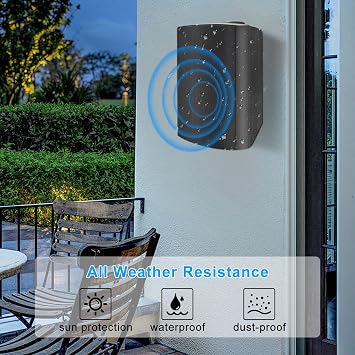 Herdio 5.25 Inches 600 Watts Passive Indoor Outdoor Speakers Wired Waterproof,Wall Mount Speakers with Loud Volume Suitable for Patio,Garden Home Theater,Black (2 Pairs)