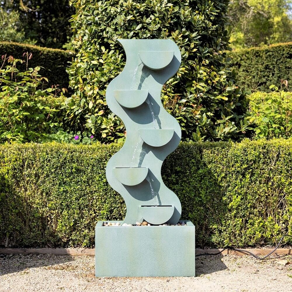 Primrose H122cm Monsanto Tiered Cascading Zinc Water Feature Outdoor Garden Fountain