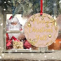 Vista 6 de Merry Christmas Y'all Christmas Tree Ornament Holiday Xmas Gift Acrylic Christmas Ornaments Gold Snowflake Ball Wreath Xmas Tree Decorations for