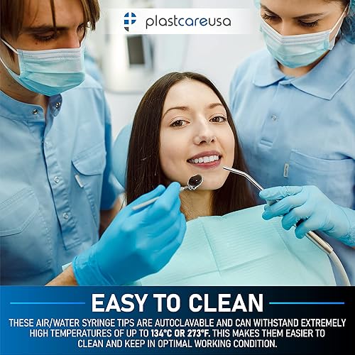 Miniatura 5 de Boquilla de pulverización de agua de aire de metal puntas de jeringa para limpieza dental y eliminación de desechos orales paquete de 25 puntas de